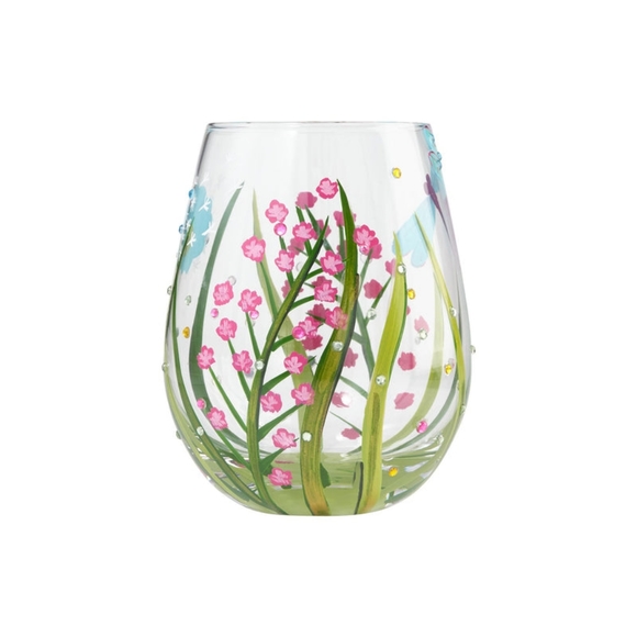 Lolita hand painted "Dragonfly" stemless wine glass - Picture 11 of 13